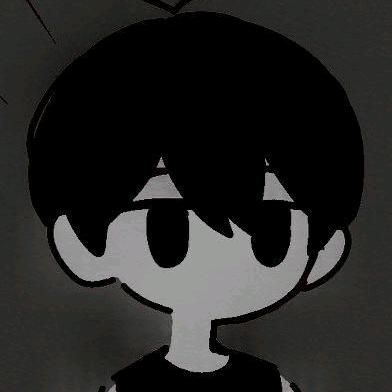 an animated image of a boy with dark hair and black eyes, standing in front of a gray background