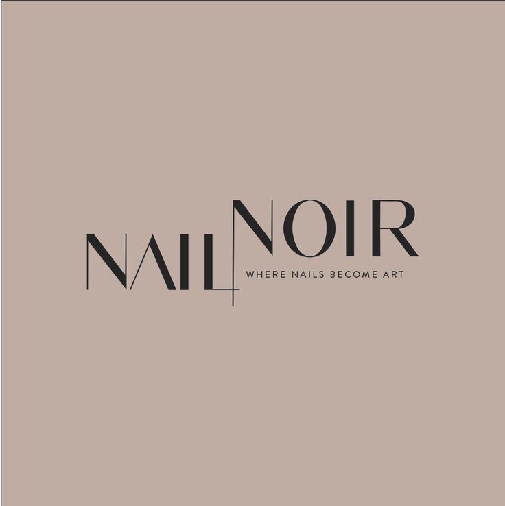 the logo for nail noir is shown in black and white on a light gray background