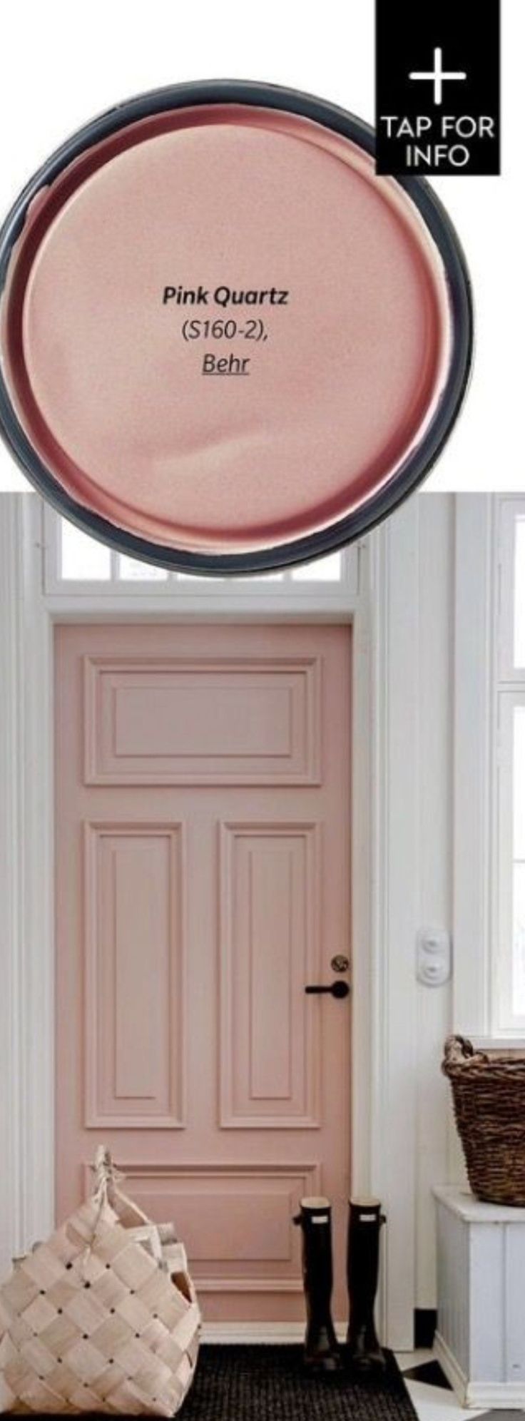 a pink door with the words pink queen's and behr written on it