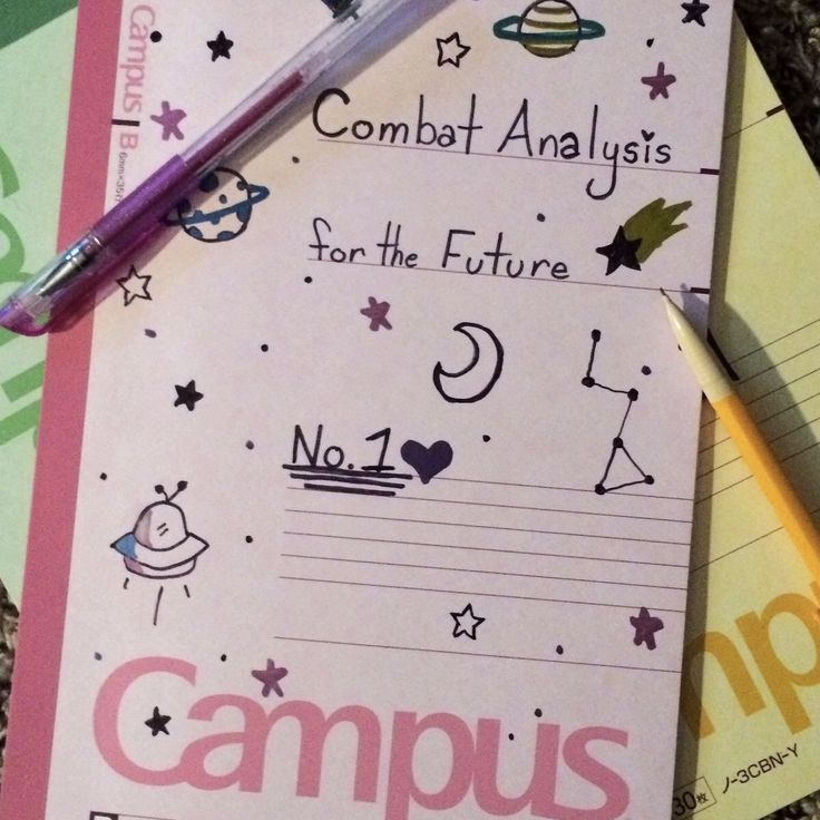 two notebooks with writing on them next to a pen and paper sheet that says, combat analyses for the future