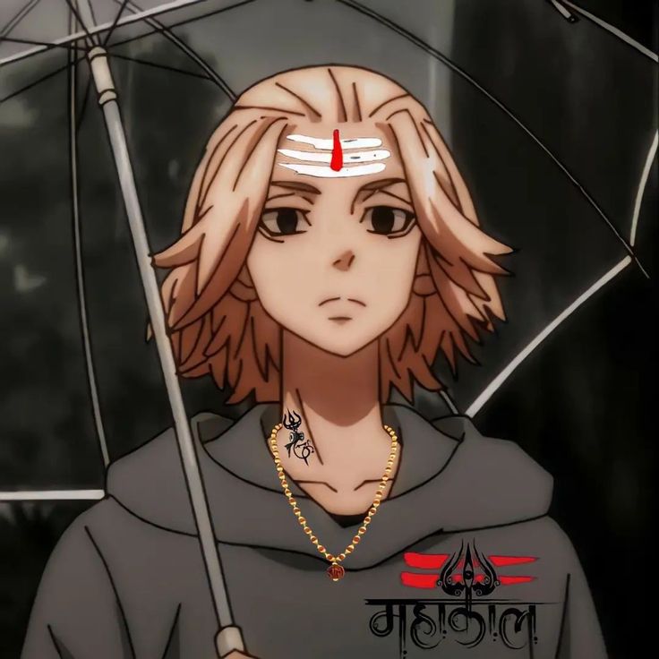 a person holding an umbrella in front of their face with the word demon written on it