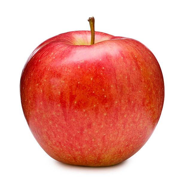 an apple is shown on a white background