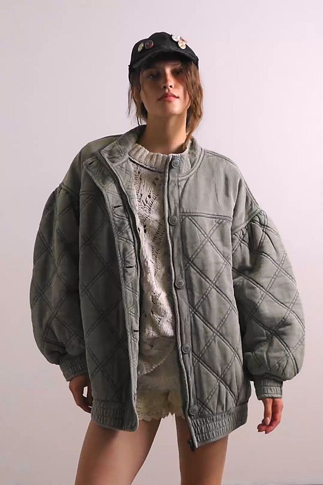 Juno Jacket Oversized Quilted Cotton Jacket, Oversized Quilted Cotton Outerwear, Trendy Oversized Patchwork Outerwear, Oversized Quilted Outerwear For Spring, Spring Oversized Quilted Outerwear, Spring Quilted Relaxed Fit Outerwear, Oversized Quilted Long Sleeve Outerwear, Oversized Quilted Outerwear With Long Sleeves, Oversized Cotton Puffer Jacket