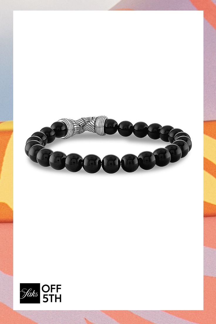 With A Polished Yet Rugged Feel, This Sterling Silver And Black Onyx Beaded Bracelet Is A Great Bracelet To Elevate Any Look. Black Onyx, 8mm Sterling Silver Lobster Clasp Imported Size Length, About 8.5" Diameter, About 9". Center Core - M Jewelryundefined Elegant Polished Black Beads, Elegant Black Polished Beads, Elegant Black Bracelets With Faceted Beads, Elegant Black Beaded Bracelets, Formal Natural Stone Round Bead Bracelets, Modern Black Jewelry With Gemstone Beads, Modern Black Hand-strung Bracelets, Modern Black Hand-strung Bracelet, Elegant Onyx Beaded Bracelets With Black Beads