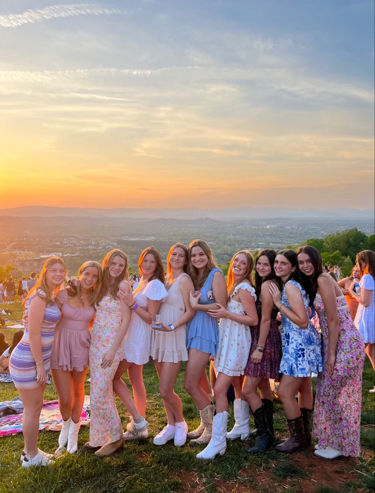 a group of young women standing next to each other