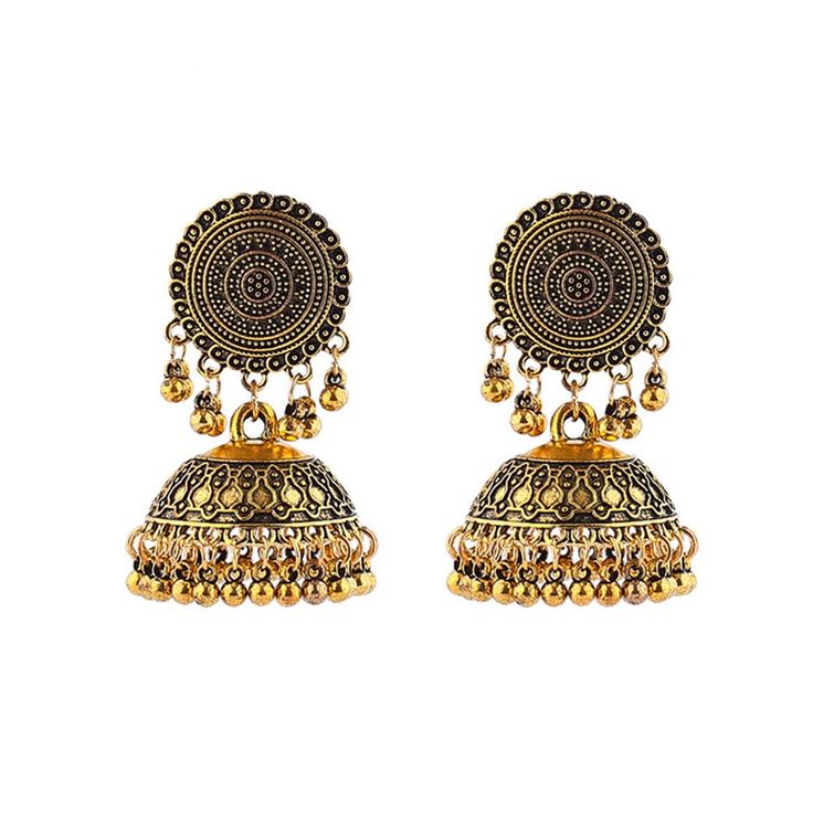 PRICES MAY VARY. 💕【Size / Material】💕---6.0*3.5 CM. Each pair of pendant earrings is made of high-quality alloy, polished and carved. The tassel earrings are treated with retro technology to better reflect the charm of jhumki earrings. 💕【Stylish design】💕---JHUMKA BELLS TASSEL EARRINGS, Beautiful Indian earrings are an elegant addition to any outfit. Combining classic jewelry atmosphere with cutting-edge fashion trends. Comfortable daily wear, suitable for all occasions. The minimalist style o Traditional Jhumka, Indian Jhumka, Retro Technology, Drop Earrings Wedding, Edge Fashion, Wedding Earrings Drop, Jhumki Earrings, Traditional Earrings, Earring Stand