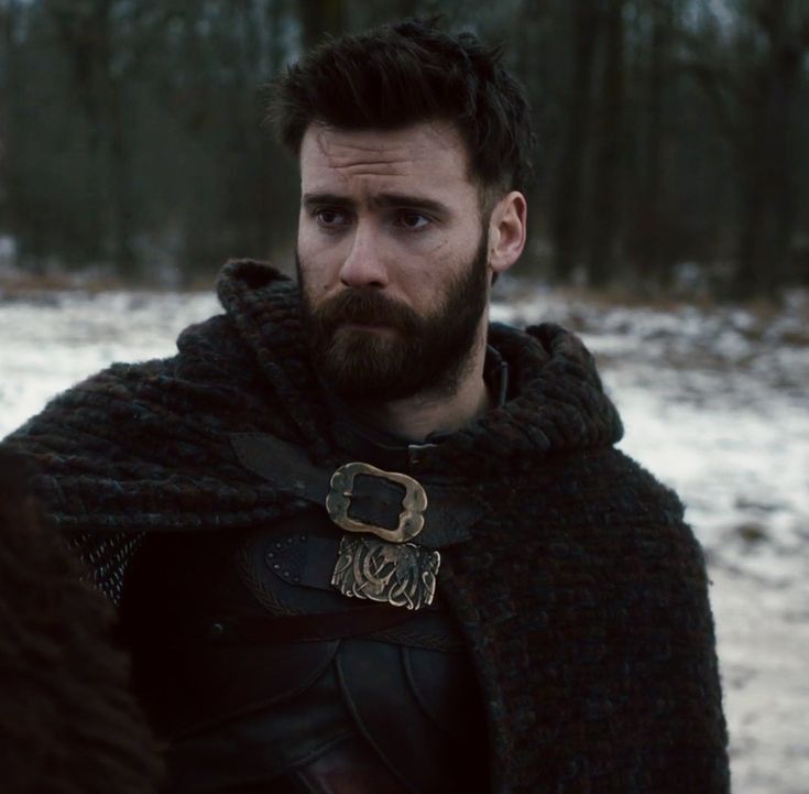 a bearded man with a beard wearing armor