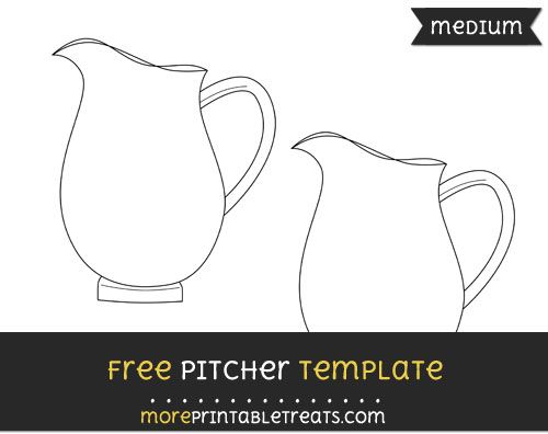 a line drawing of two pitchers with the text free pitcher template