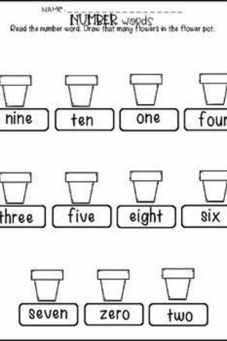 printable worksheet for the number words and numbers to be used in this activity