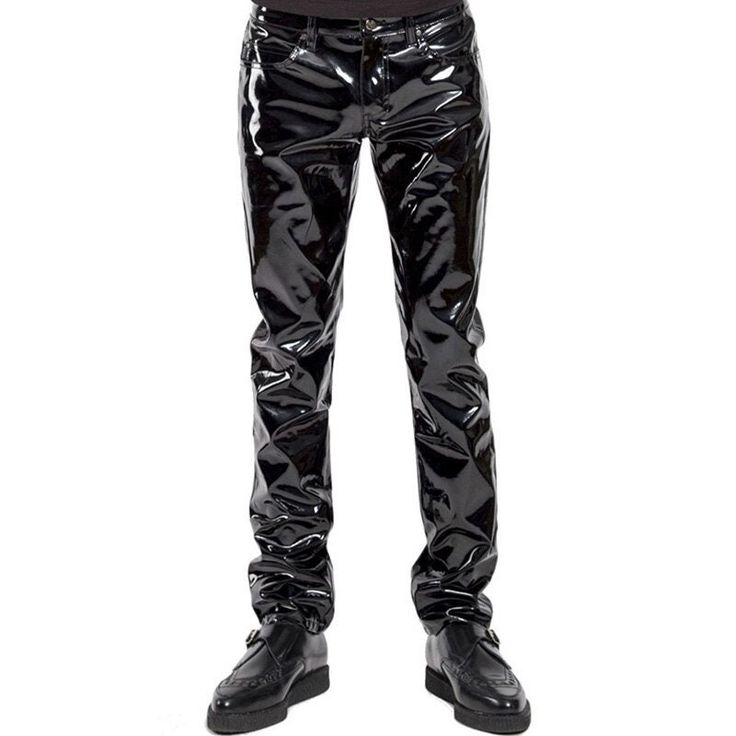 ★Product Description for Men's & Boys 100% ✔ Genuine Lambskin High Shine Patent Leather Motor Biker pants Straight Straight Jeans Style Straight Jeans Style  Pants and slant Hip pockets Fantastic figure Design patent leather pants with a very Beautiful ♥ attractive look.Perfect for cocktail/ evening parties, nightclub, dance halls, proms, bar, club wear etc.(because Fashion always say look at this) ★PLEASE NOTE : ALL SIZES ARE AVAILABLE AS PER  SIZE CHART OR POSTED BELLOW  X-SMALL = SMALL = Medi Pvc Trousers, Punk Mode, Patent Leather Pants, Bright Pants, Slim Fit Pants Men, Gothic Pants, Pvc Hose, Biker Pants, Streetwear Pants