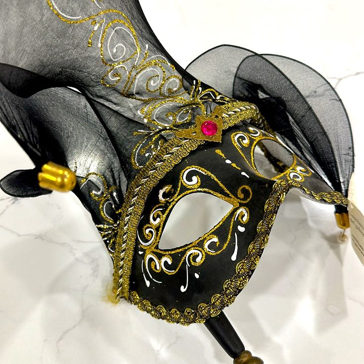 Vintage Italian Masquerade Mask. Almost Perfect Condition. From My Personal Collection. Makes A Great Gift For The Collector. Beautiful Artwork And Design Detail. Black Masquerade Mask For Carnival Evening, Black Masquerade Mask For Carnival Costume Party, Black Evening Masquerade Mask For Carnival, Elegant Black Masquerade Mask For Mardi Gras, Black Masquerade Mask For Halloween Evening, Black Venetian Masquerade Mask For Party, Black Masquerade Mask For Mardi Gras Costume Party, Black Formal Masquerade Mask For Halloween, Elegant Black Masquerade Mask For Party