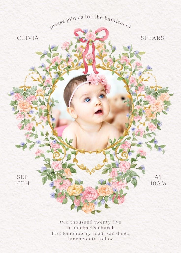 Wishes and whimsy frame - baptism & christening invitation  #invitations #printable #diy #template #Baptism #christening Christening Invitation, Sip And See, Baby Baptism, Engagement Announcement, Bridesmaid Cards, Christmas Invitations, Christmas Trends, Birthday Invitations Kids, New Baby Cards