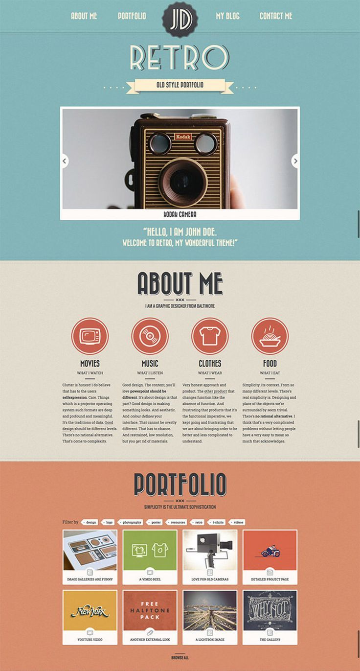 an image of a web page for a photographer