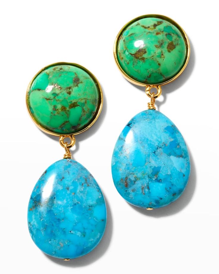 NEST Jewelry Turquoise Bezel Drop Earrings Turquoise Jewelry Gold, Real Turquoise Jewelry, Vintage Turquoise Jewelry, Blue Green Turquoise, Jewelry Turquoise, Real Turquoise, Classy Jewelry, Jewelry Lookbook, Turquoise Stones