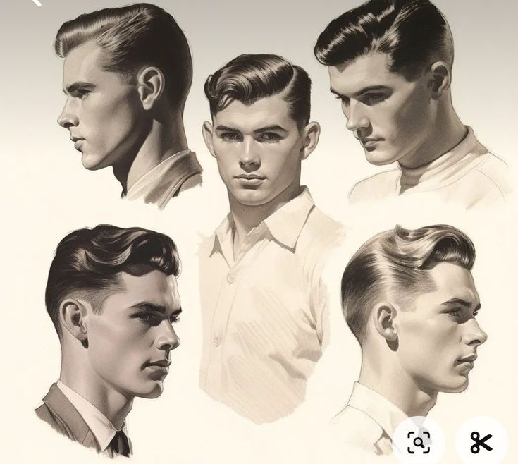 1940s Mens Hairstyles, 1950s Mens Hairstyles, Vintage Hairstyles For Men, 1930s Hair, 40s Hairstyles, 50s Hairstyles, 1940s Hairstyles, Pompadour Hairstyle, Iconic Looks