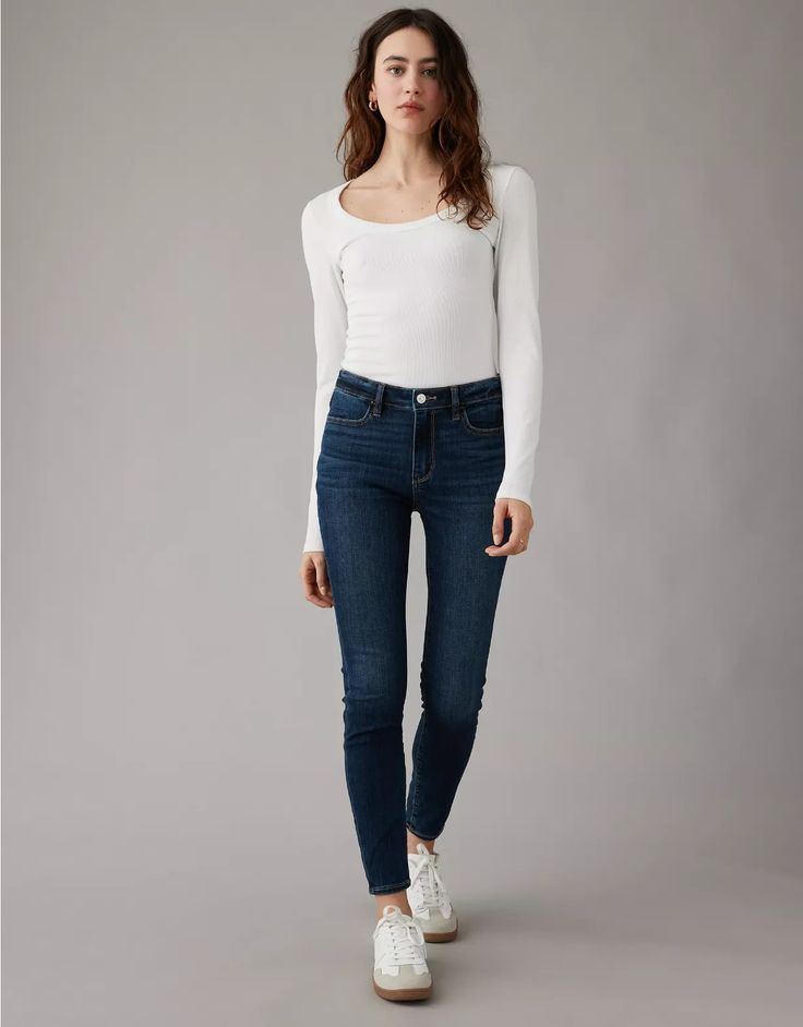 AE Next Level High-Waisted Jegging Crop Casual Stretch Bottoms For Everyday Use, Stretch Jeans For Everyday Fall Wear, Fall Fitted Bottoms For Everyday, Versatile Stretch Bottoms For Everyday Use, Mid-rise Bottoms For Everyday Use In Fall, Everyday Denim Jeggings For Fall, Versatile Everyday Jeggings For Fall, Versatile Jeggings For Everyday Fall Wear, Denim Jeggings For Everyday Fall Use