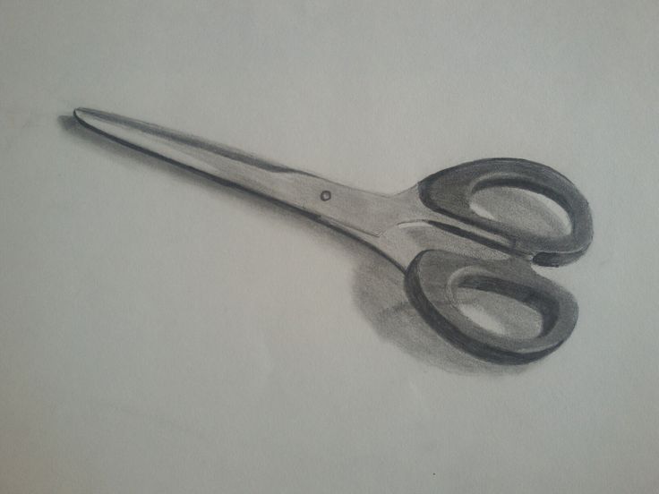 a pencil drawing of a pair of scissors