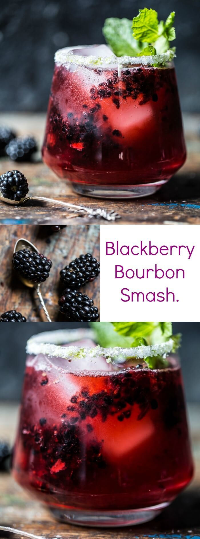 blackberry bourbon smash with fresh blackberries and mint