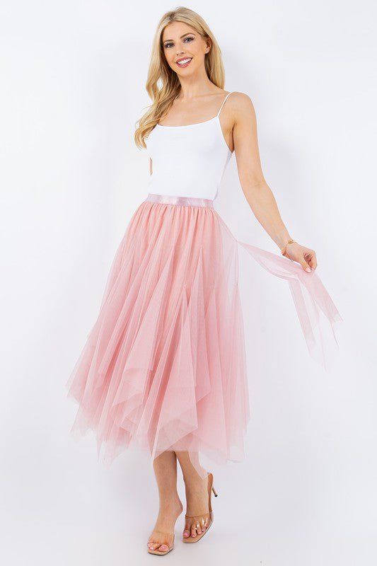 Gypsy Tulle Elastic Waist Midi Skirt 100% Polyester Tulle / Mesh Pair With a Tank or Gypsy Junk It Out With A Tattoo Shirt Concho Belt And a Jean Jacket and your Favorite Cowboy Boots! Summer Tulle Midi Skirt, Pleated Stretch Petticoat, Spring Tulle Skirt With Lining, Spring Tulle Skirt With Lined Detail, Summer Stretch Pleated Petticoat, Spring Tulle Midi Skirt, Spring Tulle Flowy Petticoat, Flowy Tulle Petticoat For Spring, Spring Flowy Tulle Petticoat