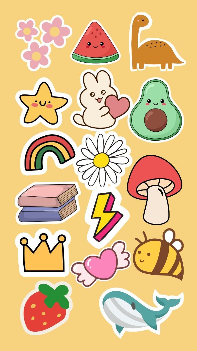 Cute Funny Kawaii Stickers | Scrapbook Stickers | Cool Stickers | Printable Stickers Cute Printed Stickers, Cute Stickers Printable Design, Cute Printable Stickers Journal Kawaii, Small Sticker Ideas, Cute Stickers Ideas For Journal, Sticker Ideas Easy, Hand Made Stickers, Cute Printable Stickers Kawaii, Cute Sticker Ideas Easy