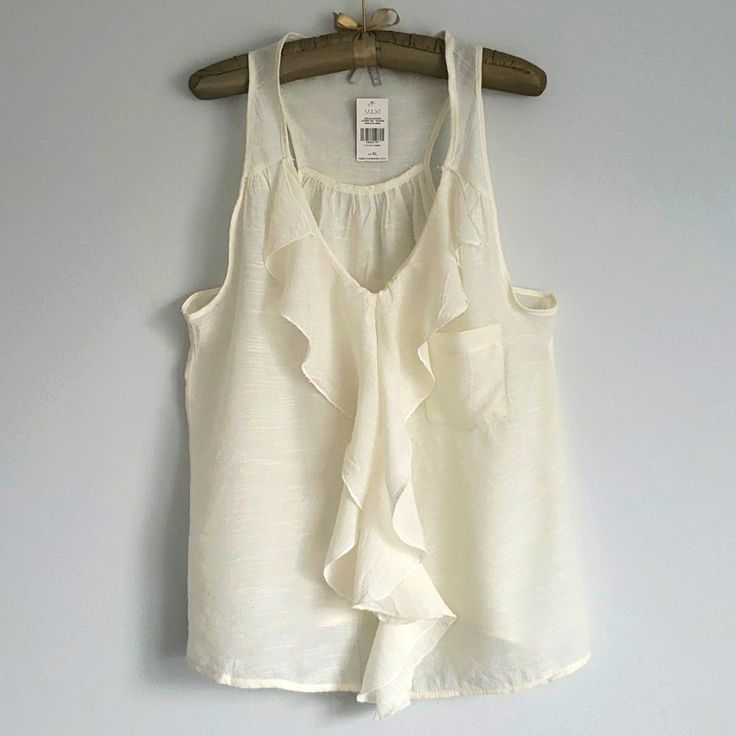 Very Beautiful And Stylish Light Ivory Color Size Xl Made With 60% Cotton And 40% Polyester Machine Washable Brand New-Never Worn Measurements: Pit To Pit: 21.5" Length: 27" Summer Cami Vest Blouse, Summer Vest-style Cami Blouse, Summer Cami Blouse, Chic Cream Tank Top For Vacation, Sleeveless Cream Camisole For Spring, Cream Sleeveless Camisole For Spring, Spring Cream Sleeveless Camisole, Casual Cream Cami Tank Top, Beige Sleeveless Blouse For The Beach