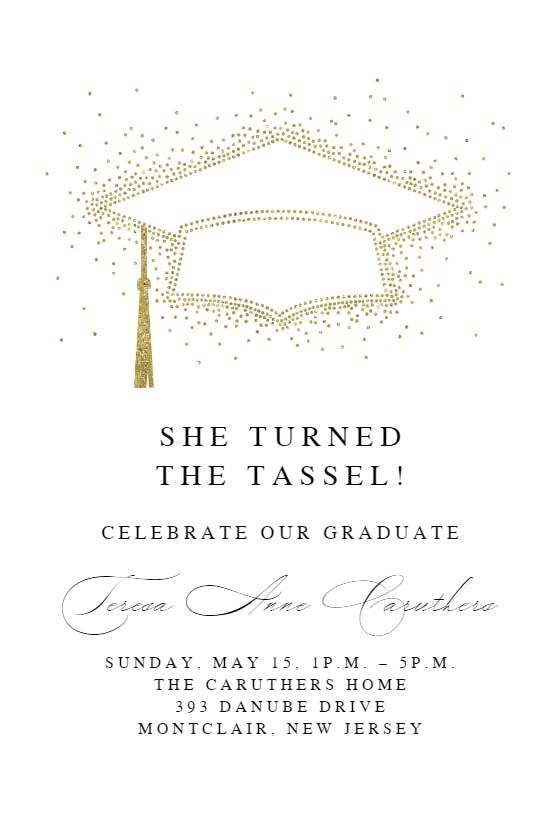 a graduation party card with the words she turned the tassel to celebrate her graduate