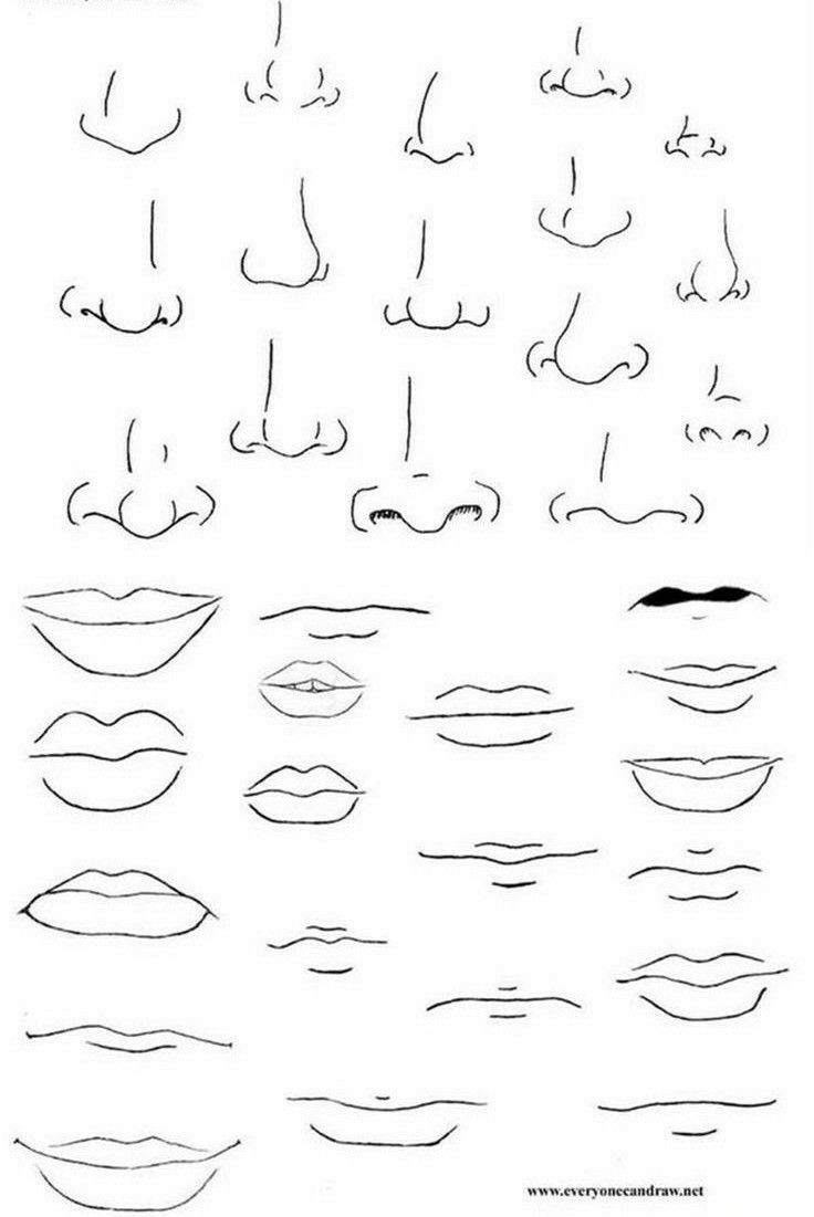 the different types of lips drawn by hand