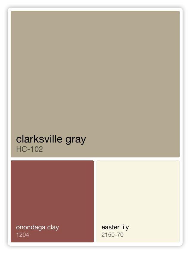 the color scheme for clarksville gray is shown in shades of brown, beige and white