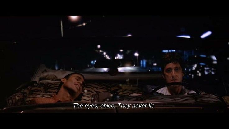 two men laying in bed with the caption'the eyes, chicago they never lie '