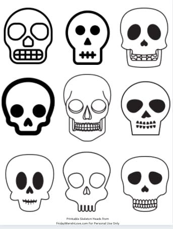 the different types of skulls are shown in black and white