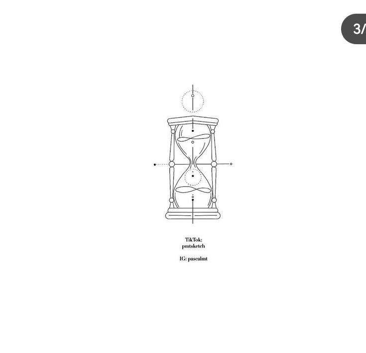 a drawing of an hourglass on a white background