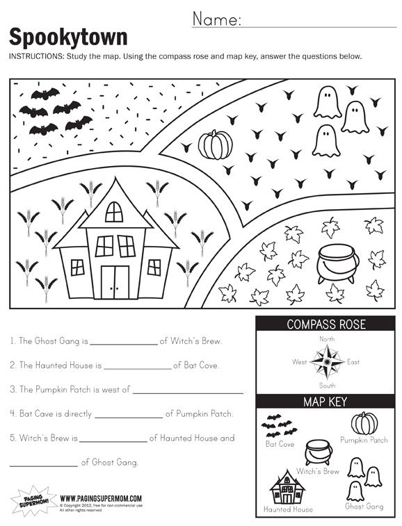 Click the link above to download our Spookytown map worksheet ideal for first and second grade students. Halloween Worksheet, Social Studies Maps, Teaching Maps, Map Skills Worksheets, 3rd Grade Social Studies, Geography Worksheets, Halloween Social, Kindergarten Social Studies, Map Worksheets