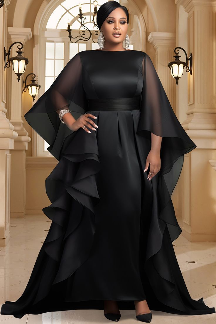 Xpluswear Bridesmaid Dresses Inverted Triangle, Tulle Mother Of The Bride Dresses, Formal Christmas Dinner Outfit, Plus Size Elegant Dresses Classy Formal, Black Organza Maxi Dress, Dresses For Large Busted Women, Plus Size Black Tie Dress, Elegant Habits, Dinner Gowns Classy Night