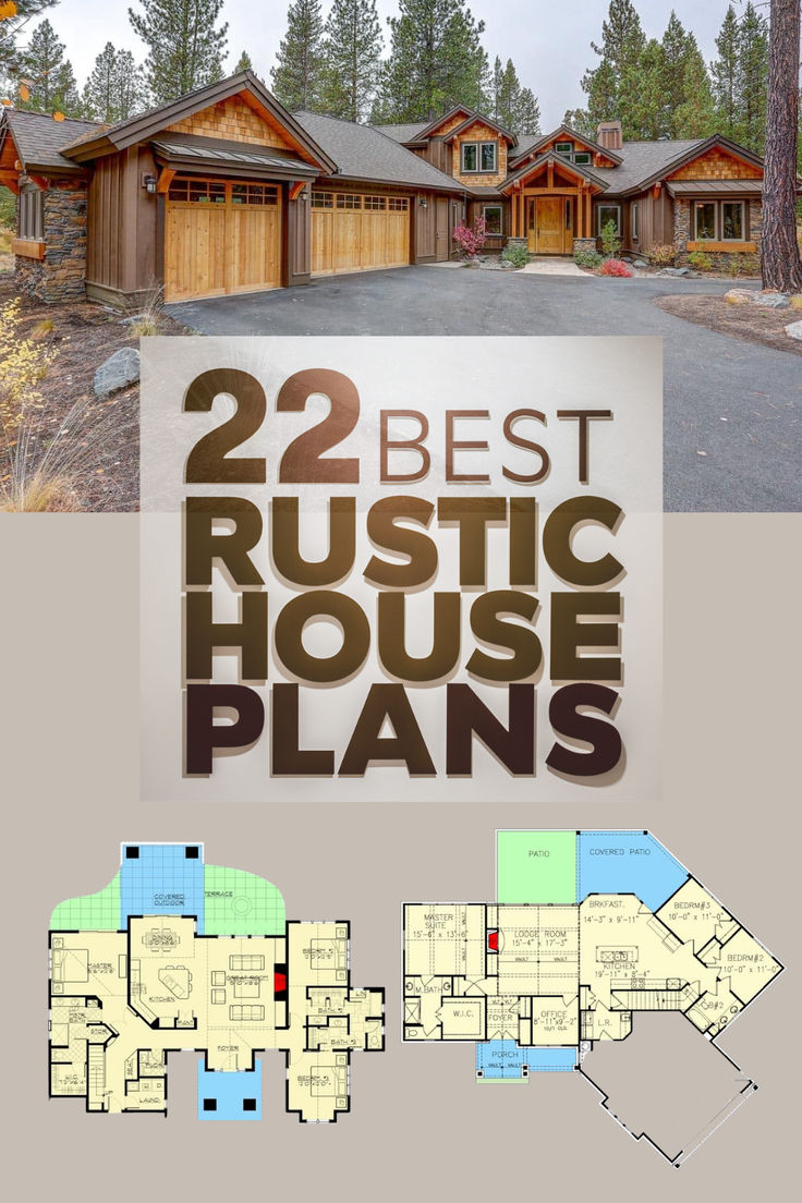 22 Best Rustic House Plans Single Story Rustic House Floor Plans, One Story Rustic House Plans, Log Cabin Home Plans, Rustic House Floor Plans, Rustic Mountain Home Exterior, Log Homes Plans, Timberframe Homes Plans, Mountain Cabin Floor Plans, Rustic Home Plans