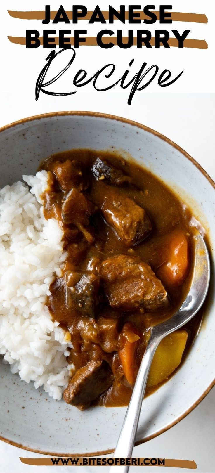 japanese beef curry recipe in a bowl with rice