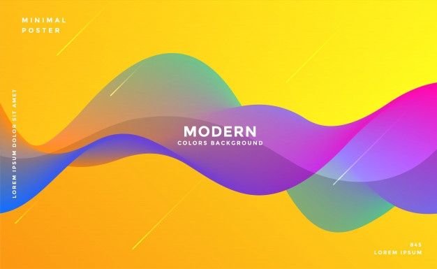 an abstract colorful background with wavy lines and the word modern above it in white text