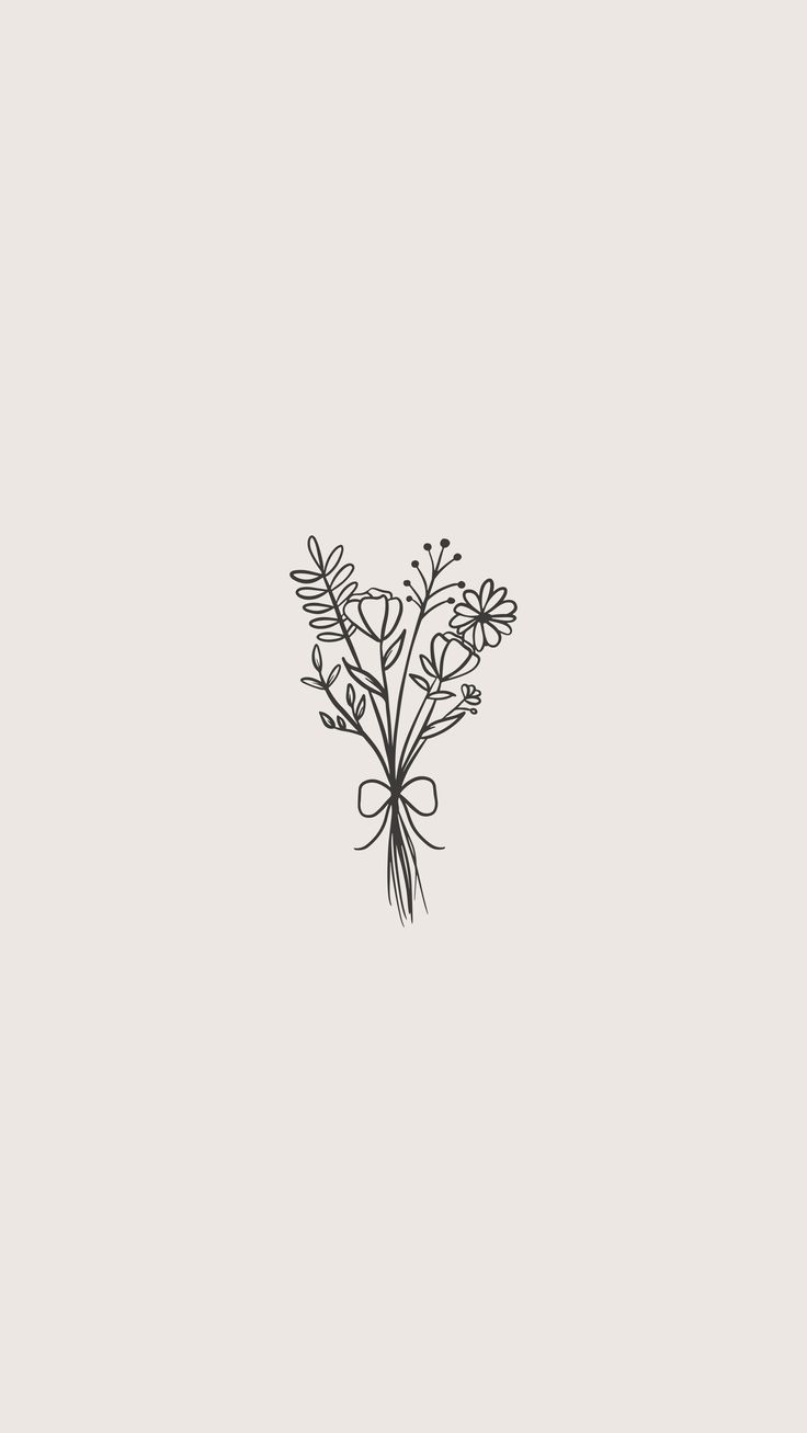 a black and white drawing of flowers on a light gray background with the word love written below it