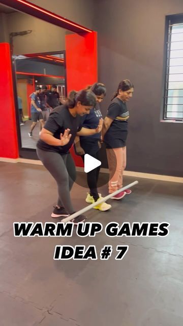 two girls on skateboards in an indoor gym area with the words warm up games idea 7