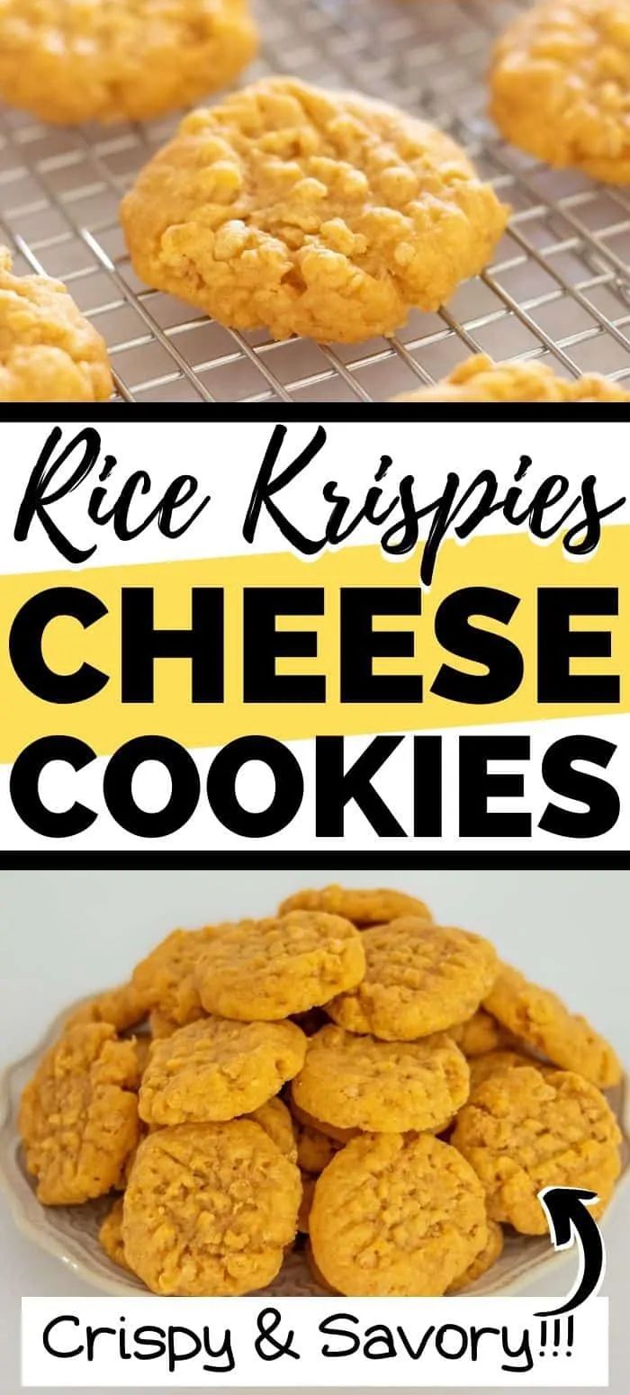 the recipe for rice krispies cheese cookies is shown in three different pictures, including one with