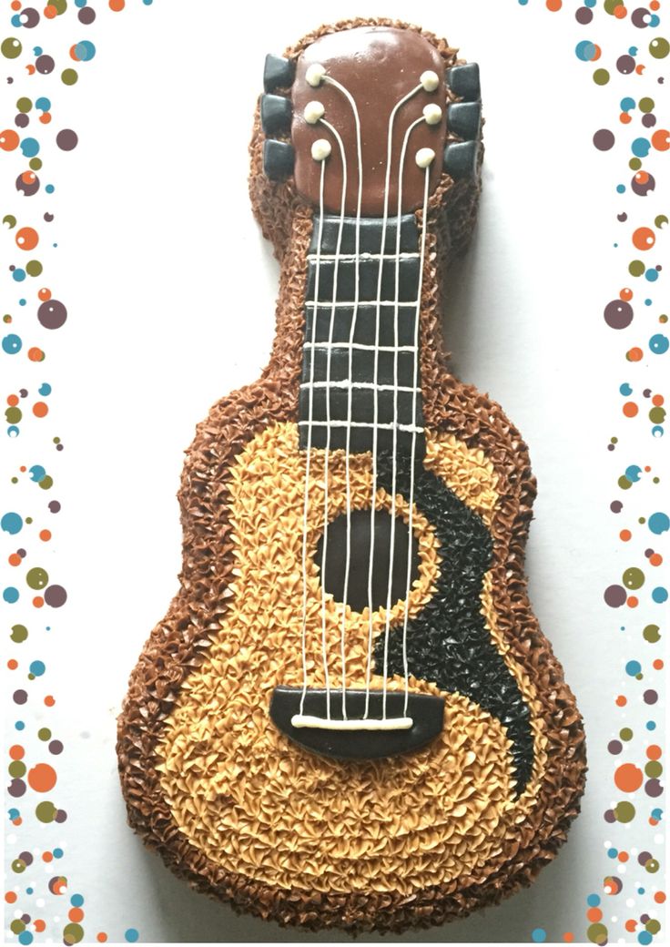 a cake made to look like a guitar