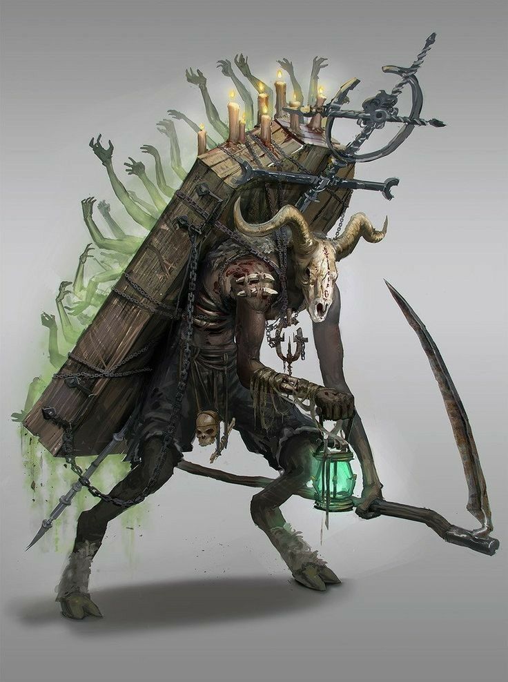 an animal with horns holding a lantern in it's mouth and standing on its hind legs