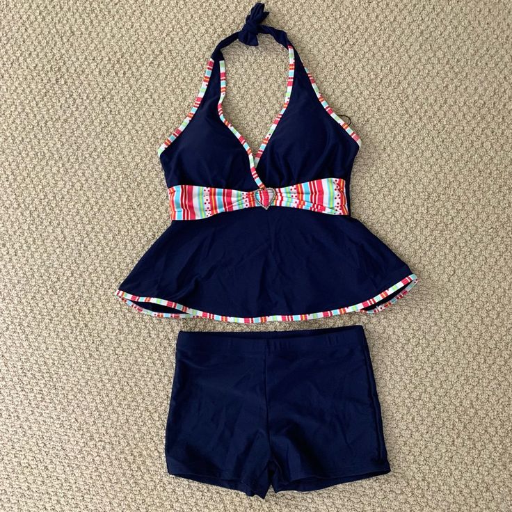 Boutique Blue Halter Top And Boyshorts Swim Set. Padded Top Ties Around The Neck With Heart Detail. Hygienic Liner Still In Tact. Size L (But Fits Like A Small). Brand New With Tags. Plaid Bikinis, Blue Halter Top, Padded Top, Swimsuit Set, Suit Set, Boy Shorts, Swimwear Tops, Bathing Suit, Halter Top