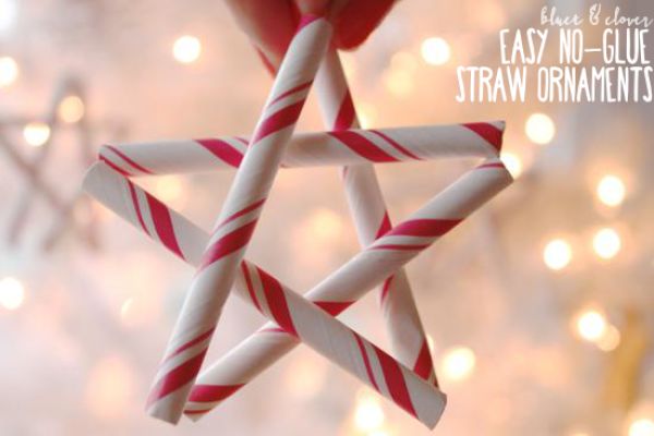 a star ornament made out of candy canes