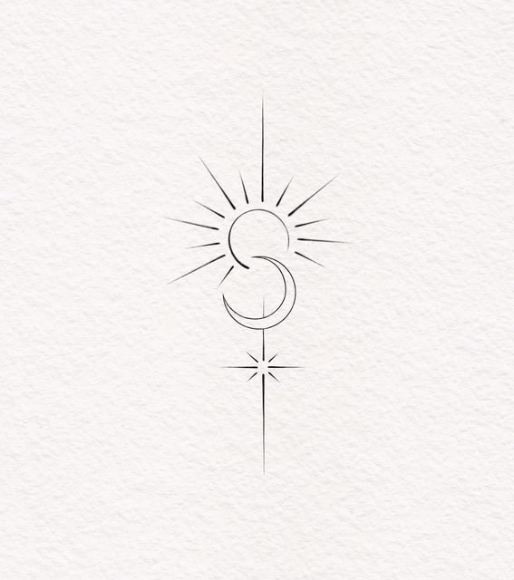 the letter s is drawn in black ink on white paper with a small sun above it