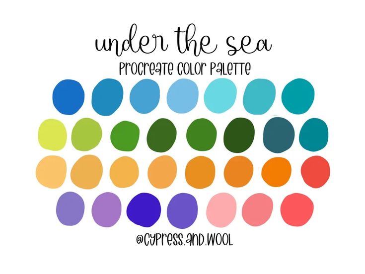 the under the sea project color palette is shown with different colors and shapes to choose from