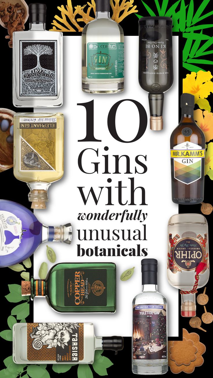 an advertisement for 10 gins with wonderful botanical botanicals