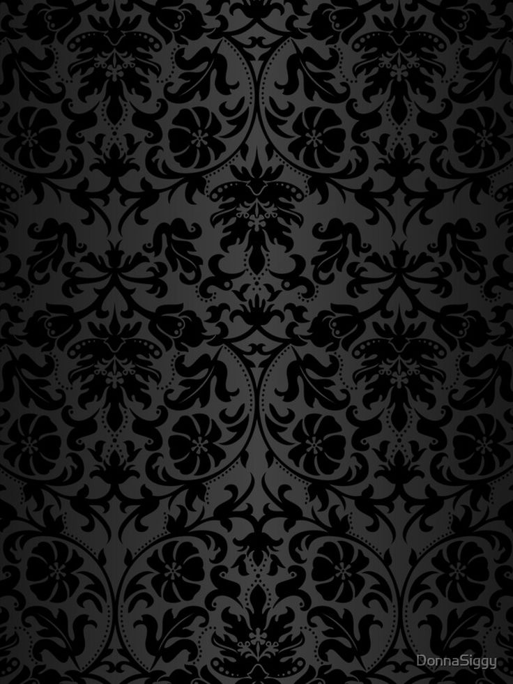 black and white wallpaper with an ornate design