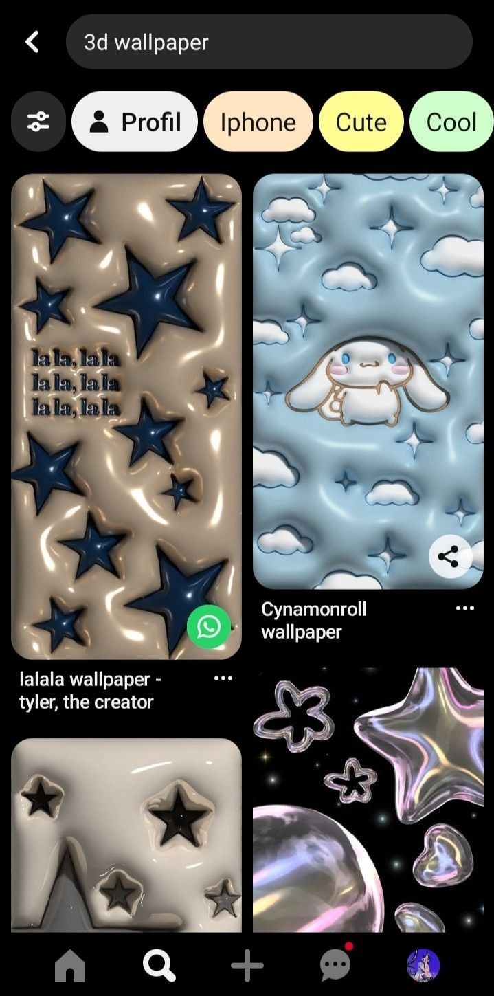 an iphone screen with different images and text on the same page, which includes stars