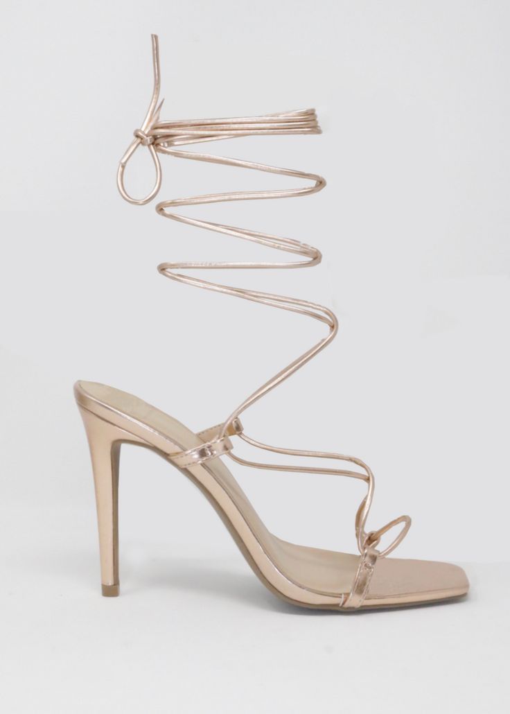 Adjustable Lace-up Party Heels, Trendy Spring Wedding Sandals, Gold Sandals For Spring Prom, Strappy Heels For Spring Party, Pink Adjustable Heels For Party, Adjustable Pink Heels For Party, Gold Sandals For Spring Events, Summer Prom Sandals In Champagne Color, Glamorous Champagne Sandals For Summer