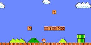 an old - school video game with mario running